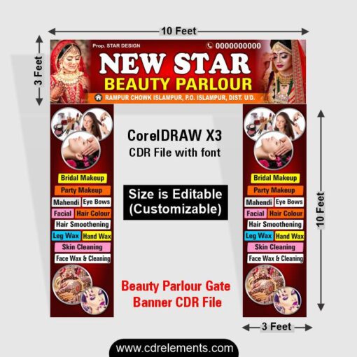 Beauty Parlour Gate Banner CDR File