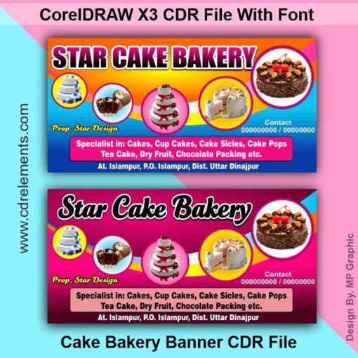 Cake Bakery Banner CDR File