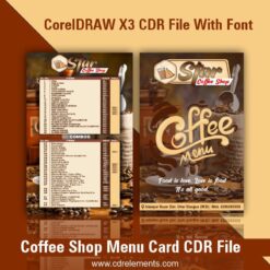 Coffee Shop Menu Card CDR File