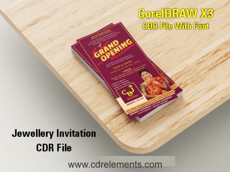 Jewellery Invitation CDR File » Cdrelements.com