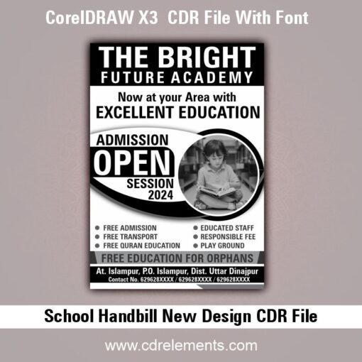 School Handbill New Design CDR File