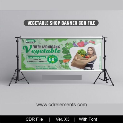 Vegetable Shop Banner CDR File