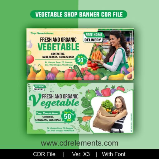 Vegetable Shop Banner CDR File