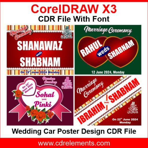 Wedding Car Poster Design CDR File