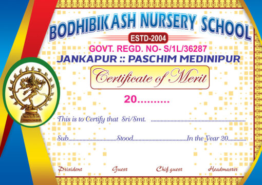 School Certificate Design PSD A4