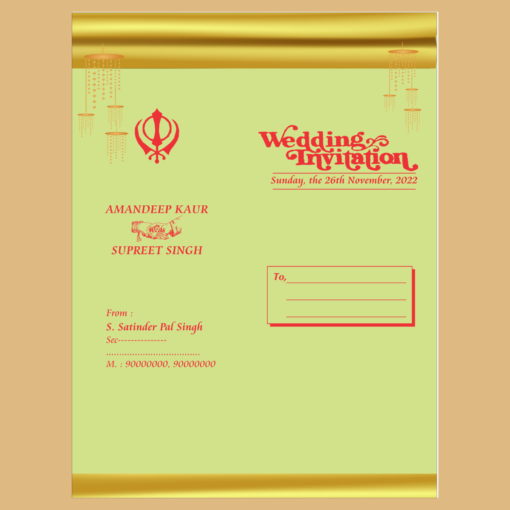 Punjabi Wedding Card WC-5 - Image 4