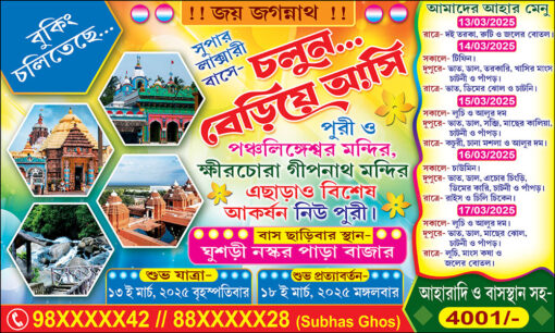Puri Tour Travels Banner Design PSD 5x3 ft - PMC