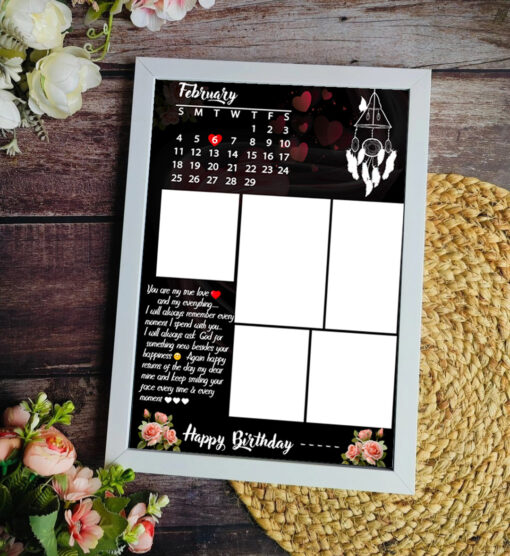 Happy Birthday Customize 8X12 (A4) Photo Frame Design PSD_ON