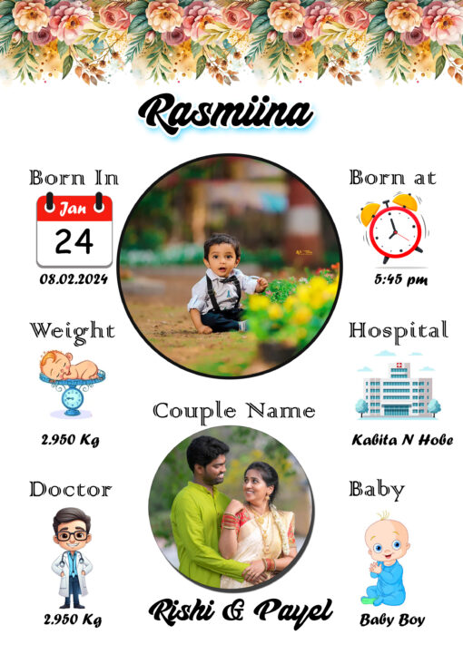 Baby Photo Frame Design PSD 8x12_ON