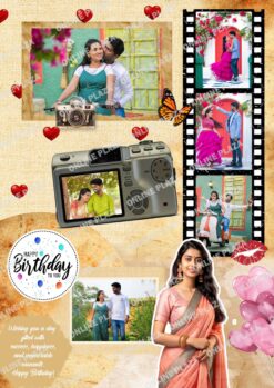 Happy Birthday Customize 8X12 (A4) Photo Frame Design PSD_ON