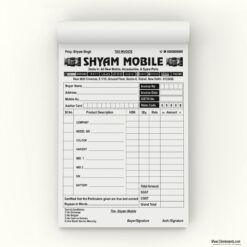 Shyam Mobile INVOICE Bill Book Design CDR File