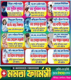Doctor Clinic List Banner Design PSD 4x4.5 ft TA - PMC