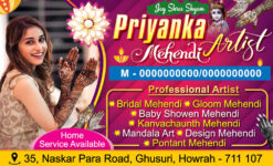 Mehendi Artist Visiting Card Design PSD 89x54 mm_1919 - PMC