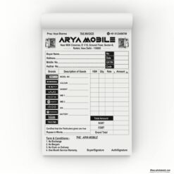 Arya Mobile Shop Invoice Bill Book Design CDR File