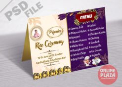 English Rice Ceremony Annaprashan Menu Card Design PSD_ON