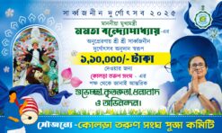 Durga Puja Donate Anudan Baner Design No.24 size H3 × W5-sonju-design/sonju-design