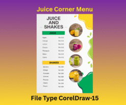 Juice Corner & Shake Menu Card CDR File