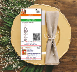 Aadhar Card Style Wedding Bengali Menu Card PSD_ON