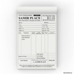SAMIR PLACE/ HOTEL/ LODGE INVOICE BILL BOOK DESIGN CDR FI