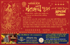 Saraswati Puja Golden Invitation Card_9×6