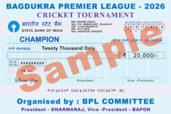 One Day Night Cricket Sports Play Tournament SBI Cheque Shop Background Banner Design PSD 18x12 Inch_2333 - PMC