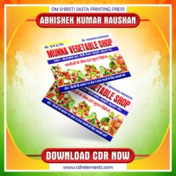 Latest & Best Vegetable Shop Visiting Card CDR Design