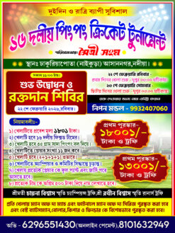 One Day Night Cricket Power FootBall Volleyball Sports Play Tournament Shop Banner Poster Design PSD A4 size - NIPON