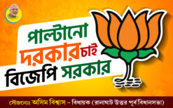 'Paltano darkar, chayee BJP sarkar' BJP party banner design PSD 4x2.5 ft - NIPON
