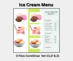 Ice Cream Menu Card CDR File