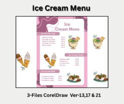 Ice Cream Menu Card CDR File 3 in 1