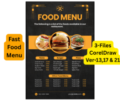 Fast Food Menu Card CDR File