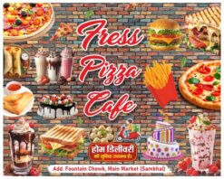 Restaurant and cafe wall wallpaper banner design cdr file