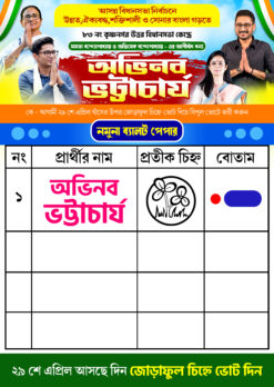 TMC Party WB Assembly ELection Namuna Ballot Paper Liflet Hand Bill Design PSD - NIPON