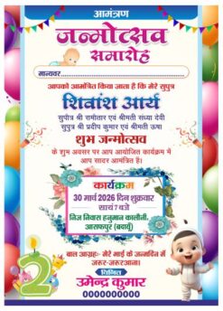 Birthday janmotsav invitation card design cdr file