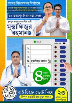 Tmc Election 2026 Vote EVM Ballot Flex Bengali Banner Design PSD_ON