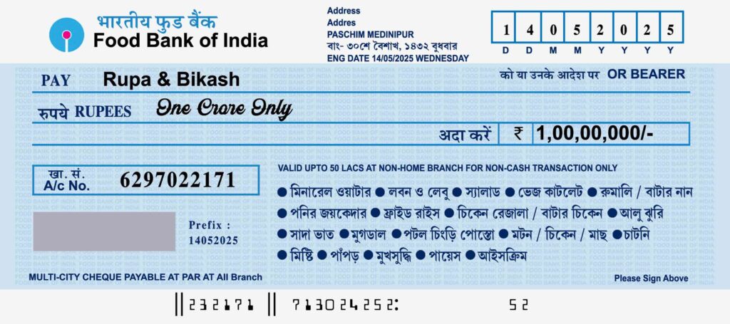 Pay R&b Cheque SBI Funny Cheque Menu 9inch X 4inch Fully Editable PSD » Cdrelements.com