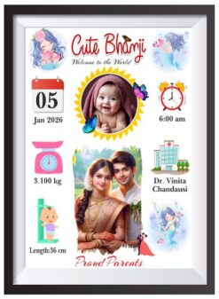 Customised baby photo frame design cdr file