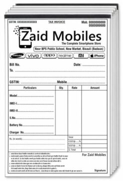 Mobile bill book design cdr file